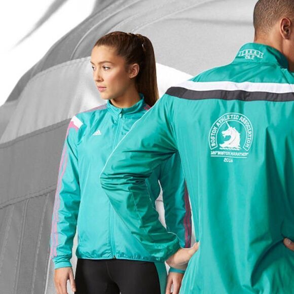 Adidas Boston Marathon Windbreaker Jacket Womens Large 2016 Unicorn Anthem - Picture 4 of 13